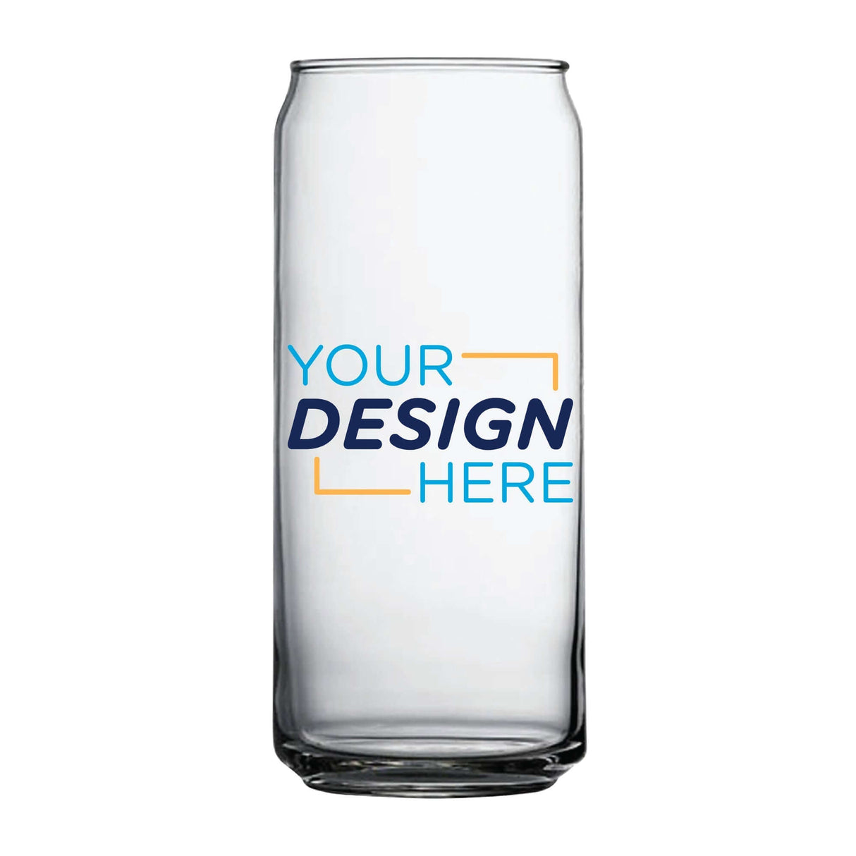 Custom 16 oz Arc Tall Boy Can Glass showcasing personalized design, ideal for branding beverages.