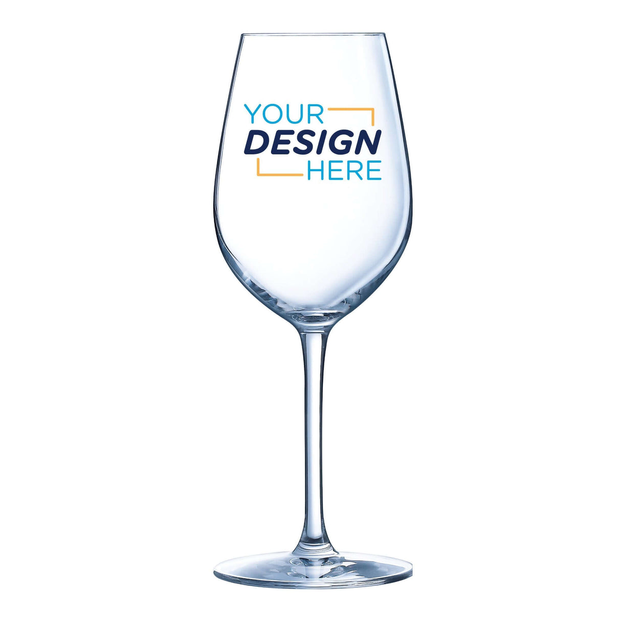 Custom 13 oz Libbey Domaine Krysta Wine Glass featuring personalized design space for branding or events.