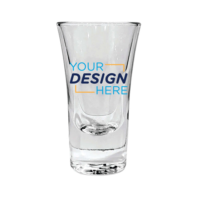 Custom 1.7 oz Arc Evase Shot Glass with personalized design option for branding.