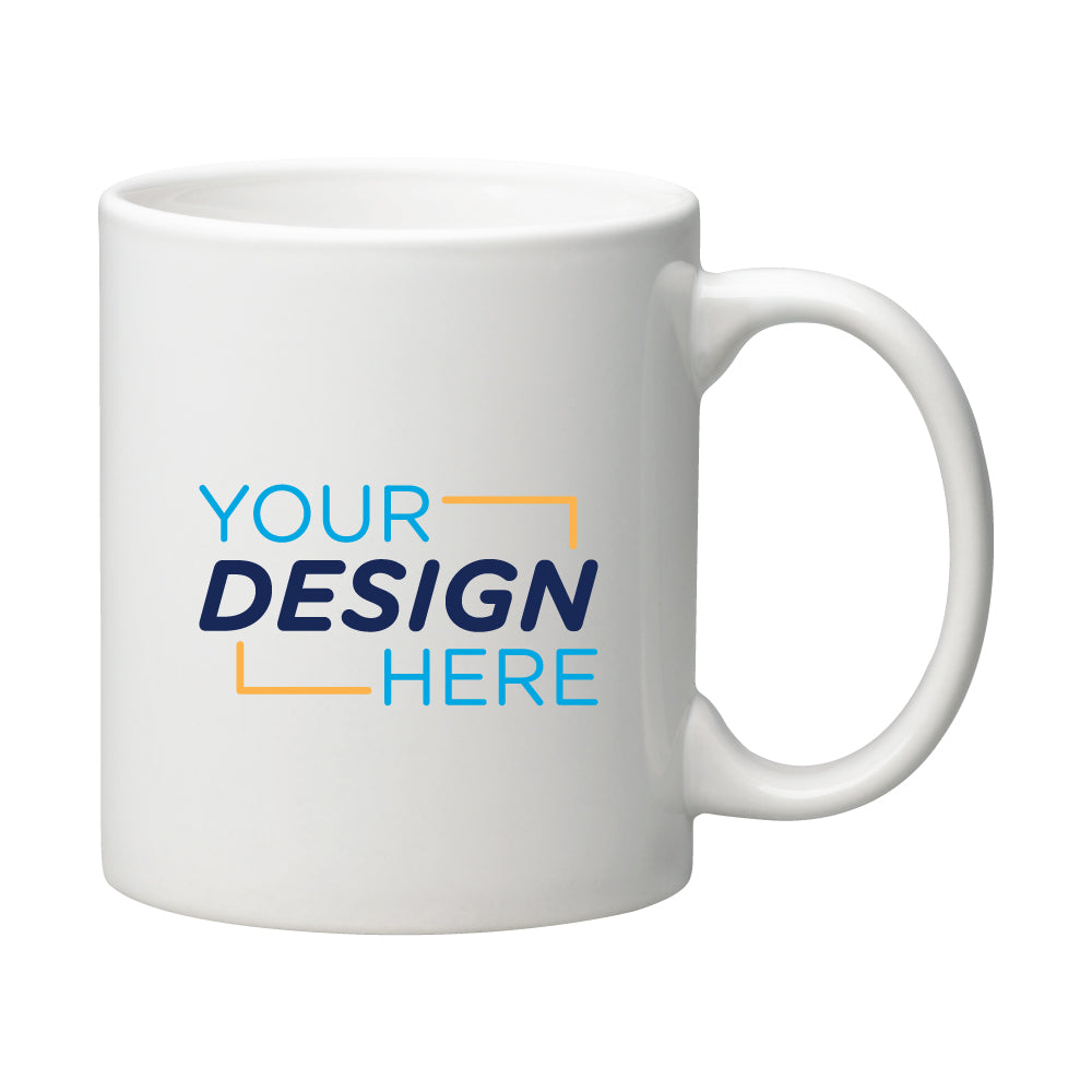 11 oz. Ceramic C-Handle Mug – Custom Logo Imprinted