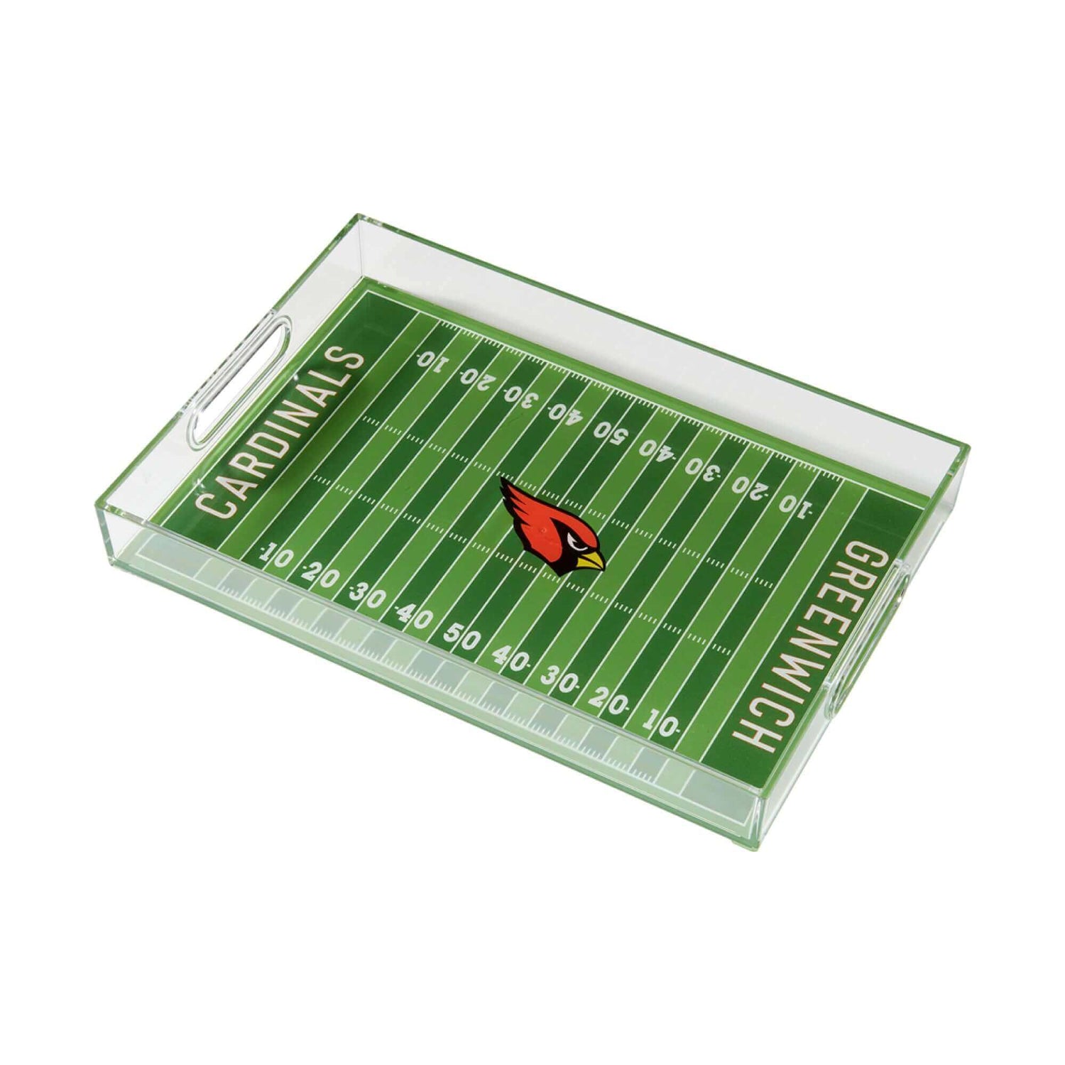 Custom 11" x 16" Clear Acrylic Sports Serving Tray - Football Field