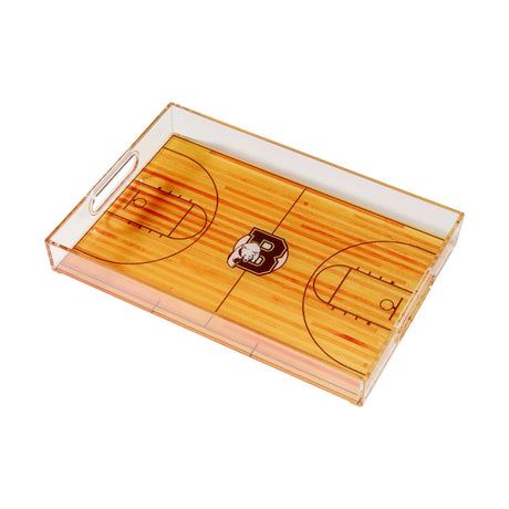 Custom 11" x 16" Clear Acrylic Sports Serving Tray - Basketball