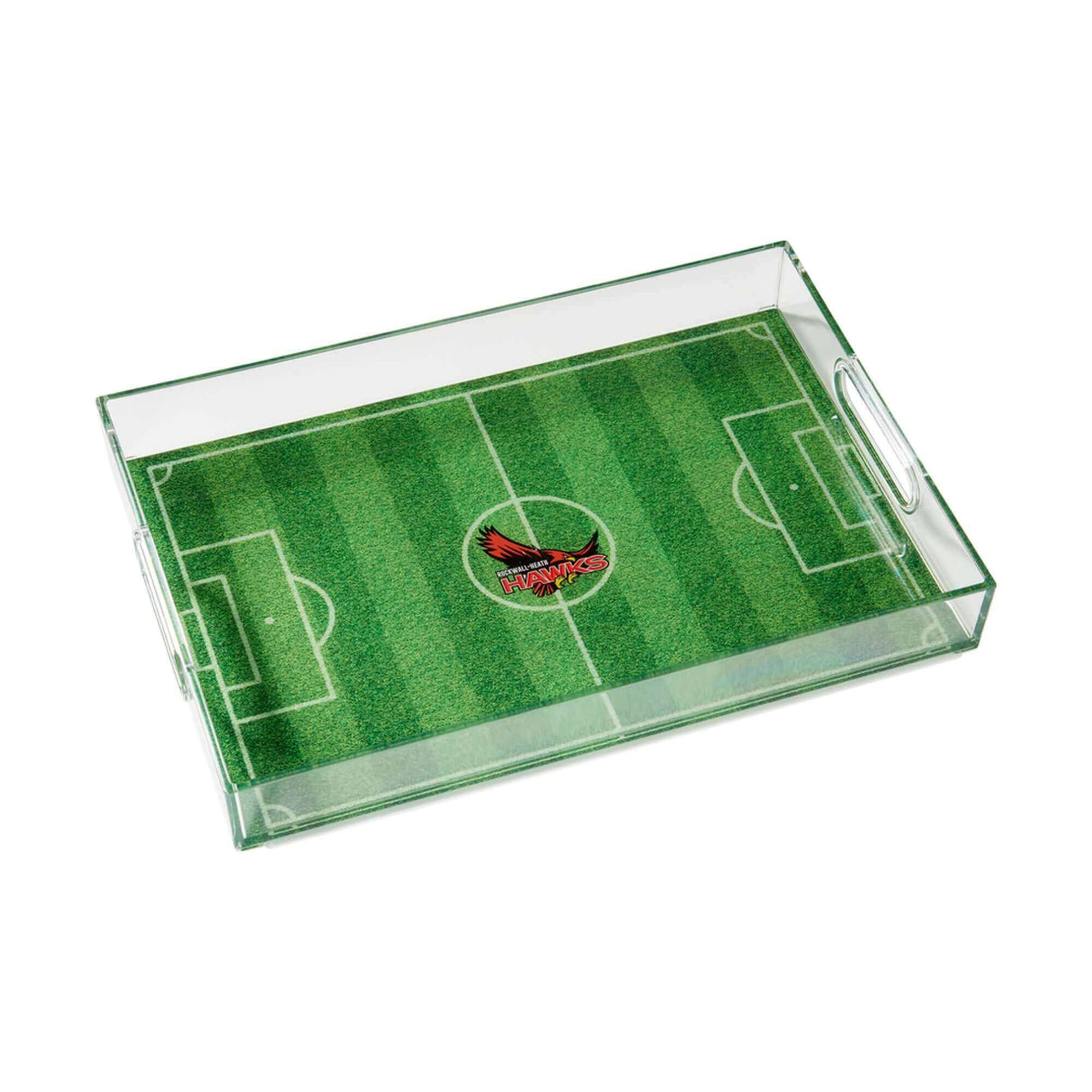 Custom 11" x 16" Clear Acrylic Sports Serving Tray - Soccer Field