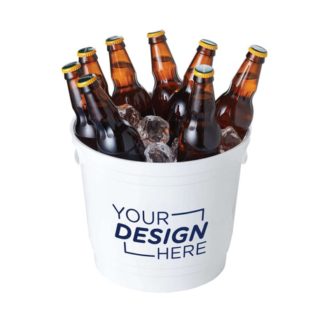 White Custom Stackable Plastic 7.5 Qt Bucket