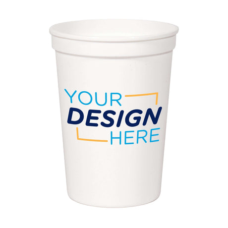 White Custom 12 oz Smooth Stadium Cup