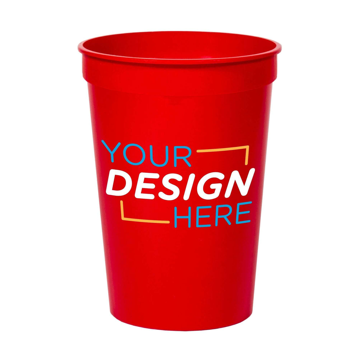 Red Custom 12 oz Smooth Stadium Cup