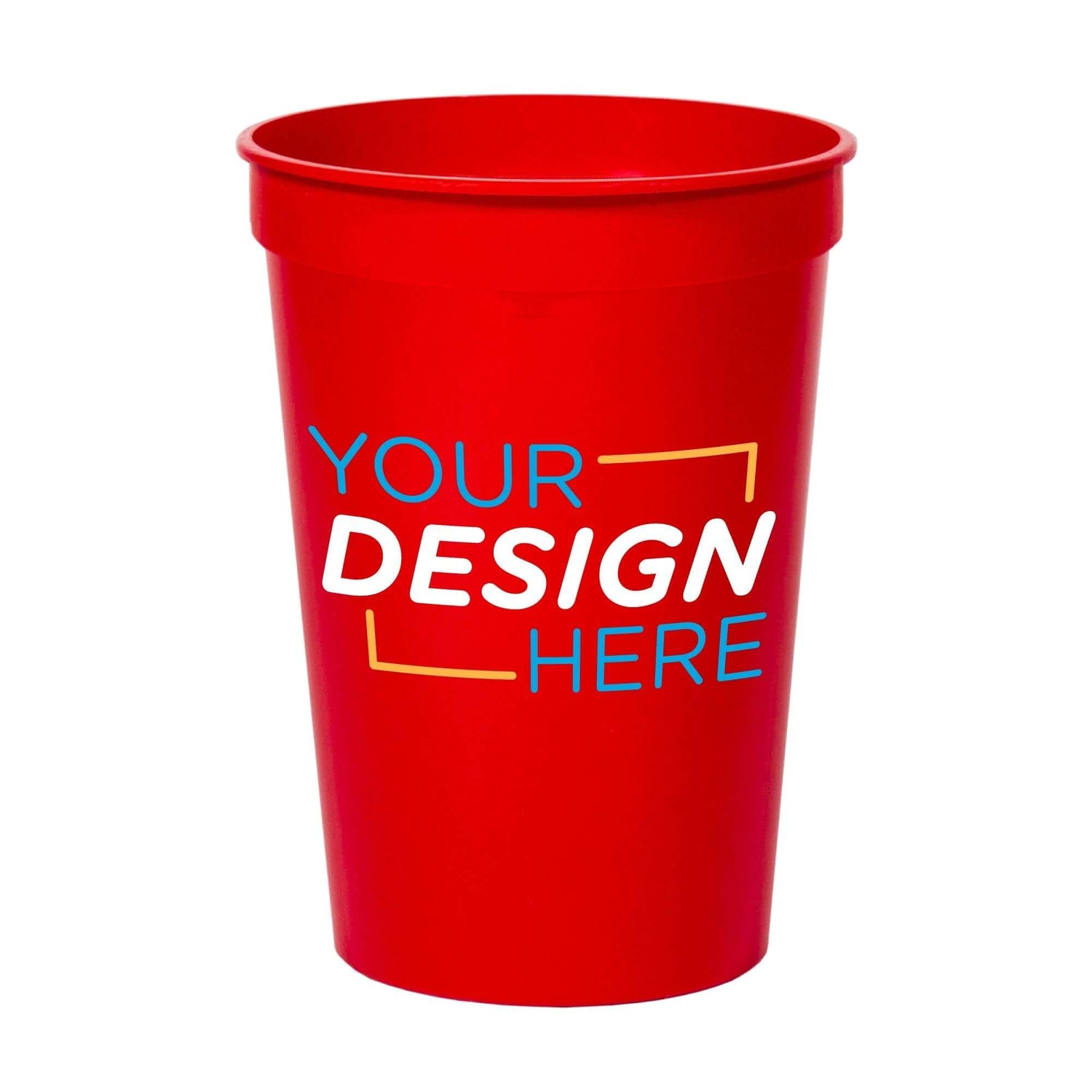 Red Custom 12 oz Smooth Stadium Cup