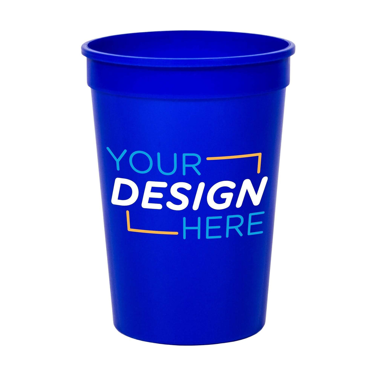Blue Custom 12 oz Smooth Stadium Cup
