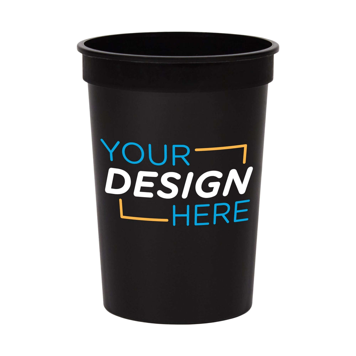 Black Custom 12 oz Smooth Stadium Cup