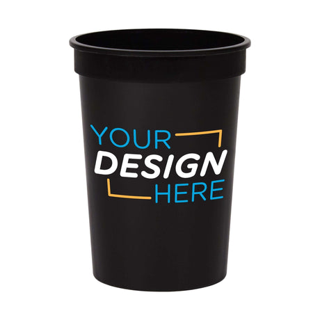 Black Custom 12 oz Smooth Stadium Cup