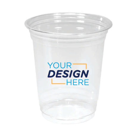 Custom 12oz Clear PET Plastic Cup with Your Design Here Logo