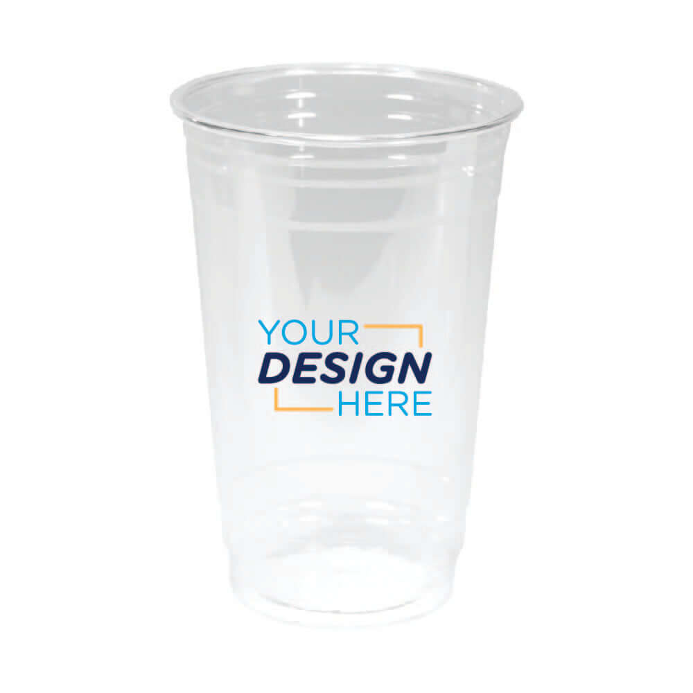 Custom 20oz Clear PET Plastic Cup with Your Design Here Logo