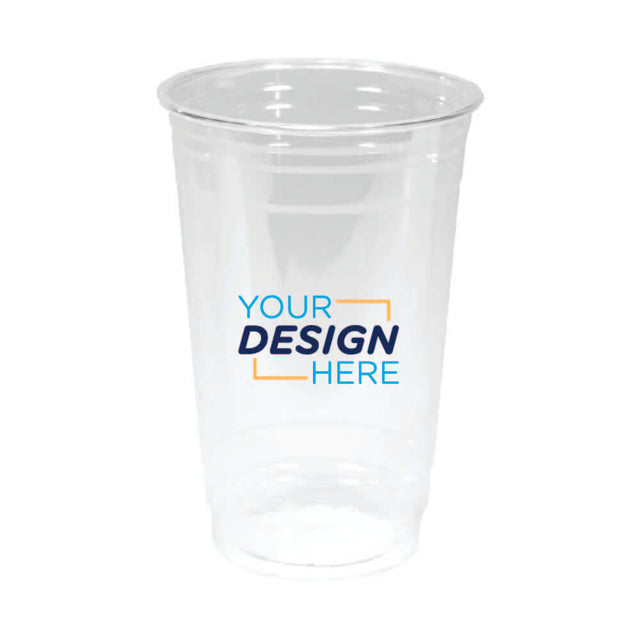 Custom 20oz Clear PET Plastic Cup with Your Design Here Logo