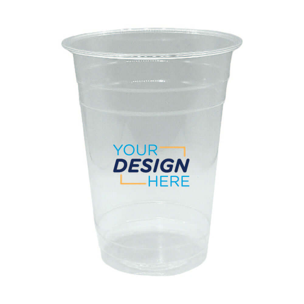 Custom 16 oz Clear PLA Plastic Cup with Your Design Here Logo