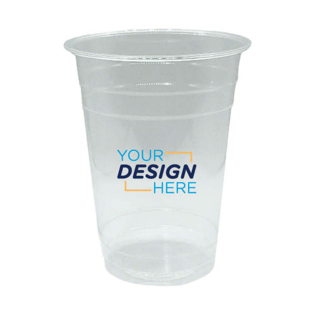 Custom 16 oz Clear PLA Plastic Cup with Your Design Here Logo