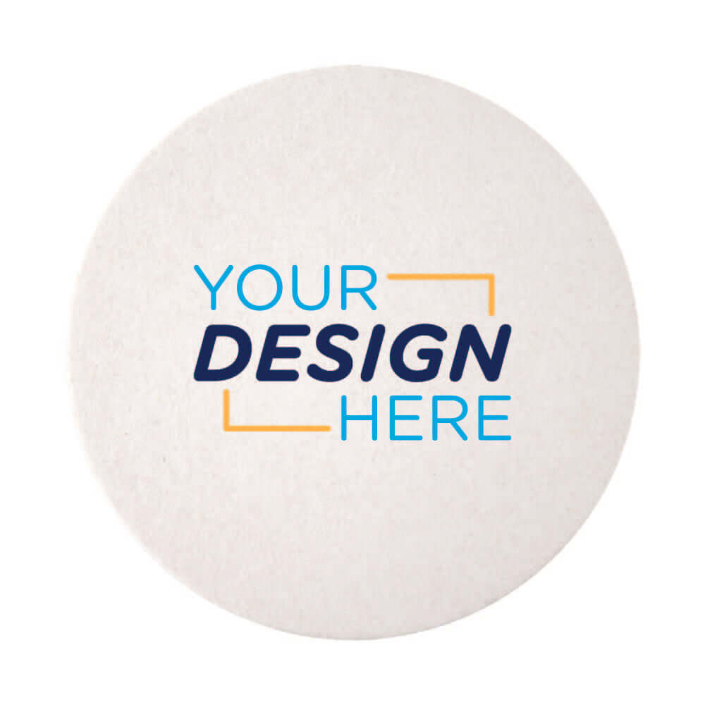 Custom 60PT 3.5" Pulpboard Coaster with Your Design Here Logo