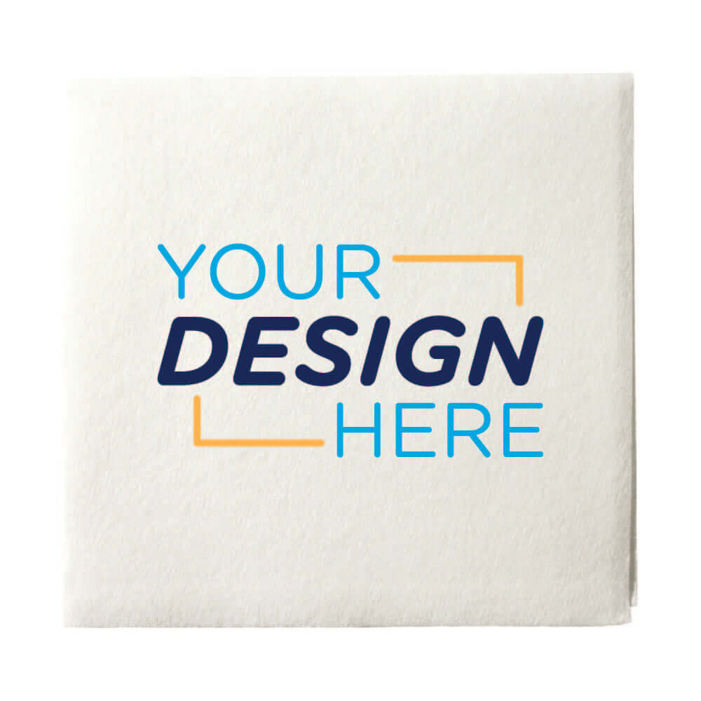 Custom Linen-esque Beverage Napkin with Your Design Here Logo