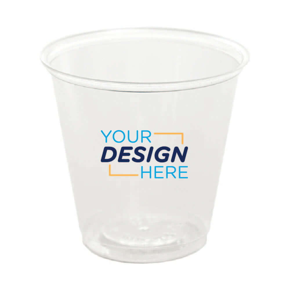Custom 3.5oz Clear Polystyrene Plastic Sampling Cup with Your Design Here Logo