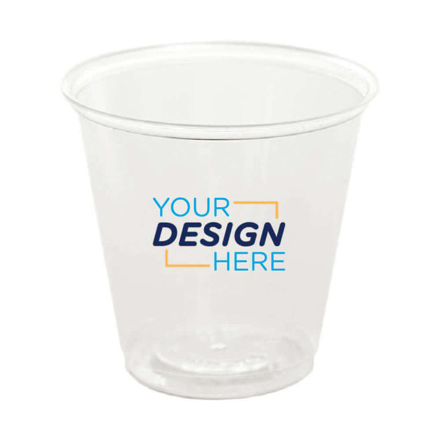 Custom 3.5oz Clear Polystyrene Plastic Sampling Cup with Your Design Here Logo
