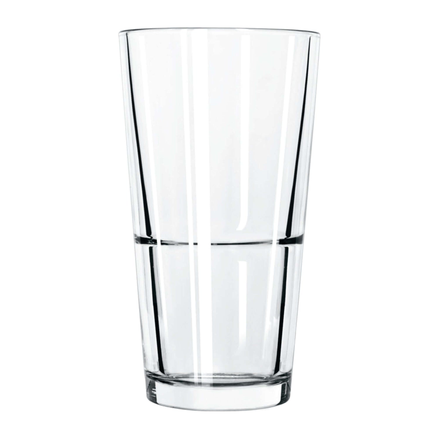 Custom Libbey 22 oz stackable mixing glass, perfect for cocktails and branding in bars and restaurants.