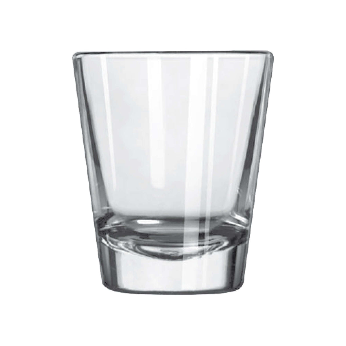 Custom 1.75 oz Libbey shot glass showcasing sleek design, ideal for drinks and branding.