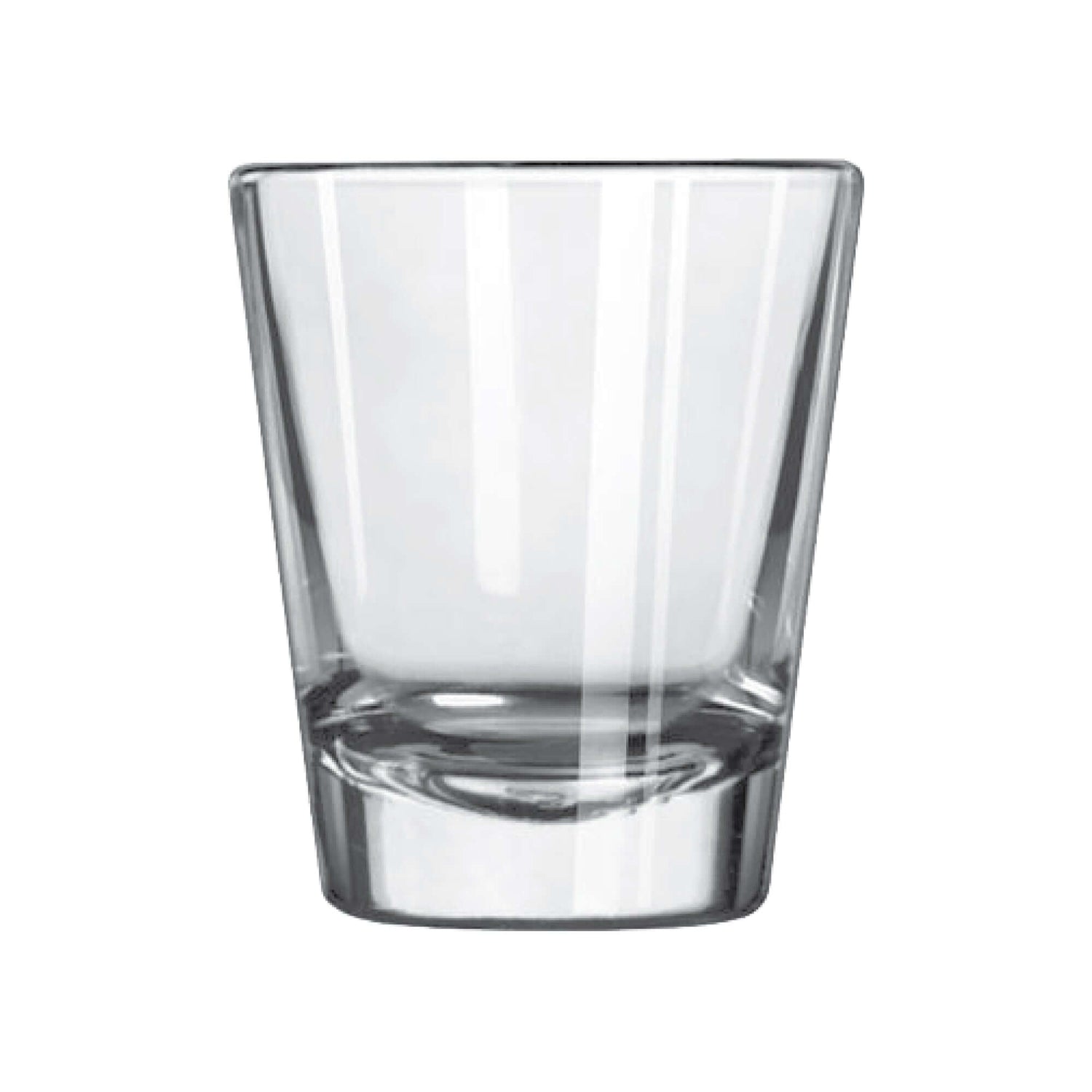 Custom 1.75 oz Libbey shot glass showcasing sleek design, ideal for drinks and branding.