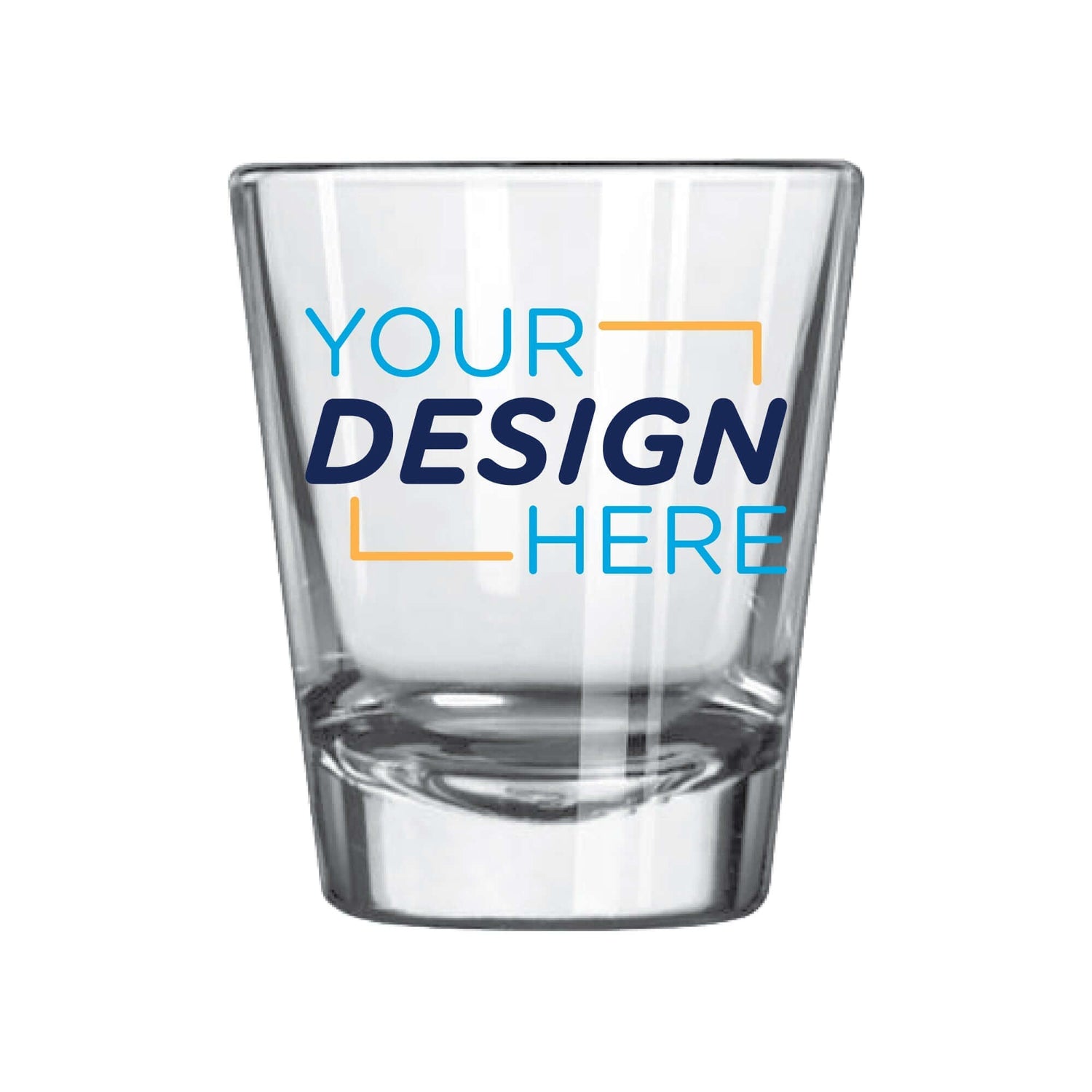 Customizable 1.75 oz Libbey shot glass featuring space for personalized design or logo