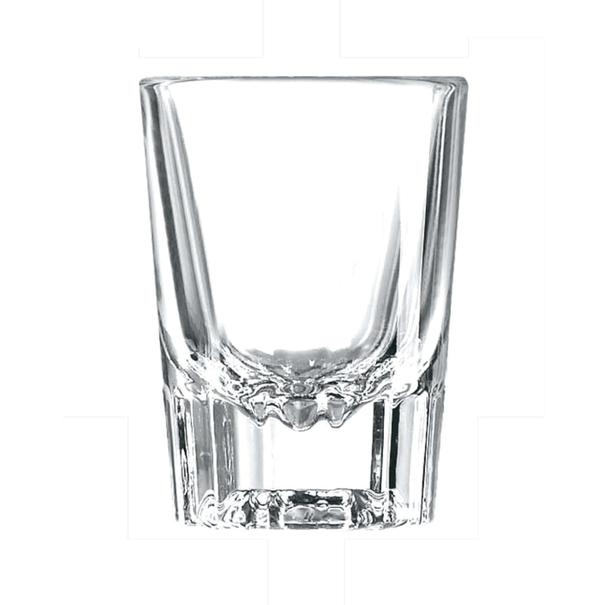 Custom 2 oz Libbey fluted shot glass with a sophisticated design, perfect for premium spirits and branding.