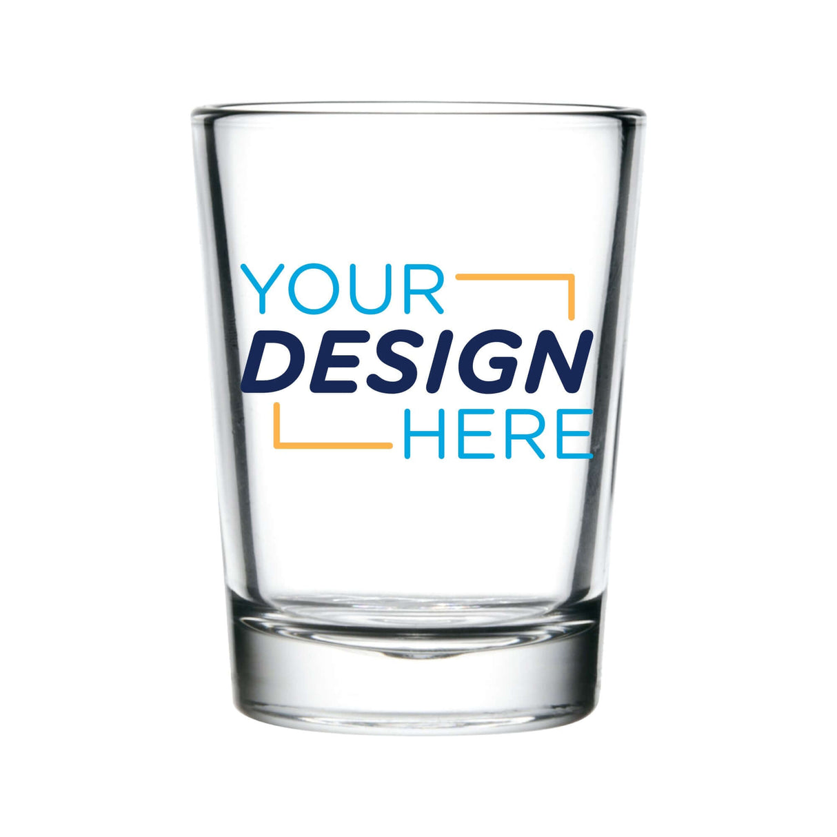 Customizable 4 oz sidewater taster shot glass with full-color design placeholder.