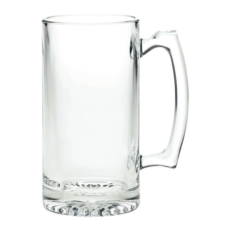 Custom Libbey 25 oz Sport Beer Mug with Trigger Handle, ideal for hearty drinks at events.
