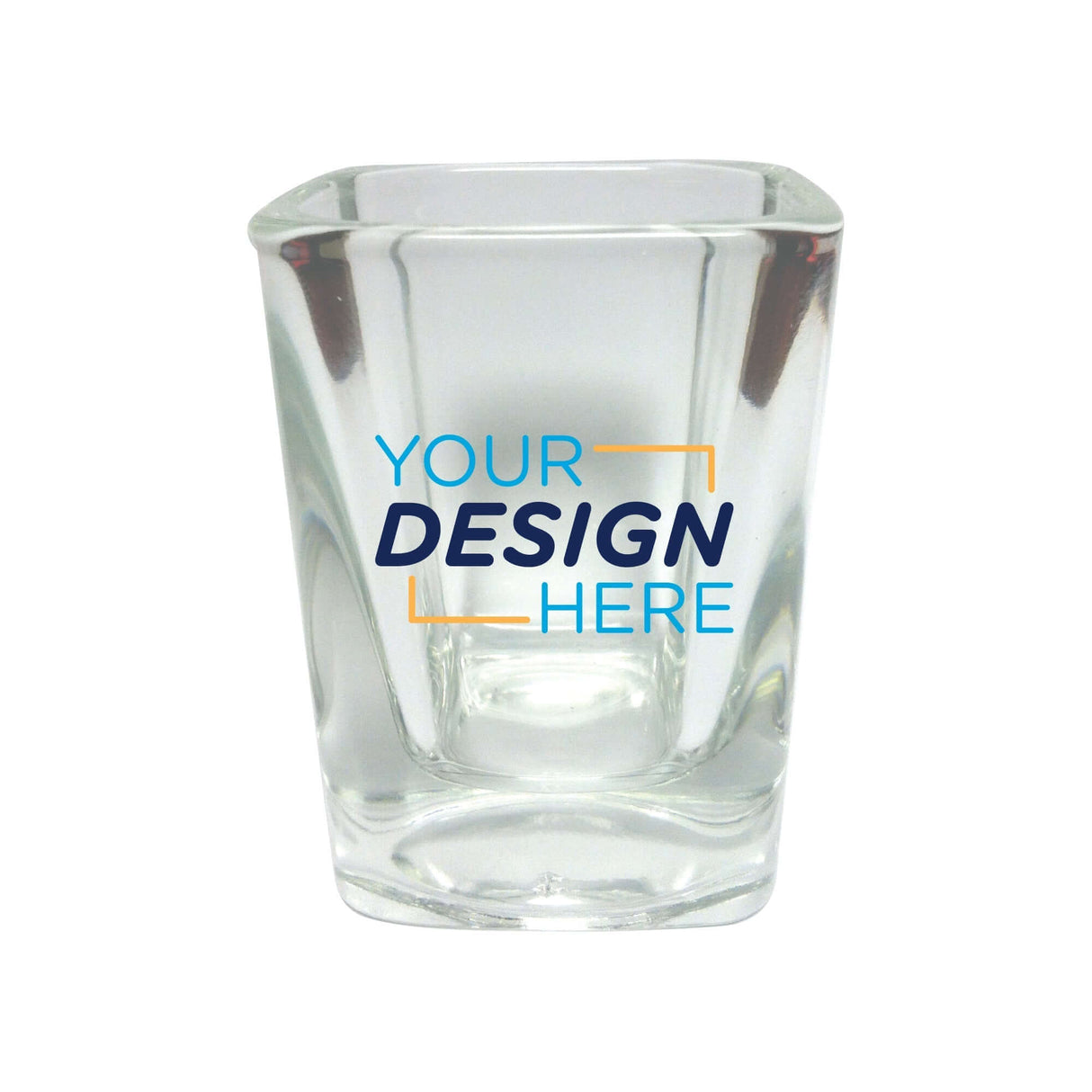 Custom 2 oz Libbey Prism Shot Glass featuring personalized design, showcasing a geometric silhouette and clear glass.