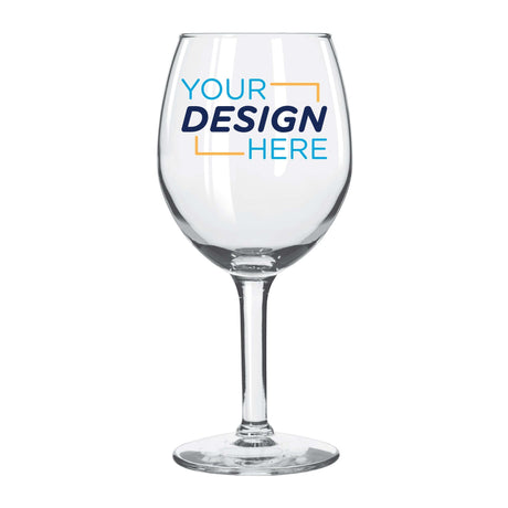 Custom 11 oz Libbey Citation wine glass featuring a personalized design with a sleek silhouette.