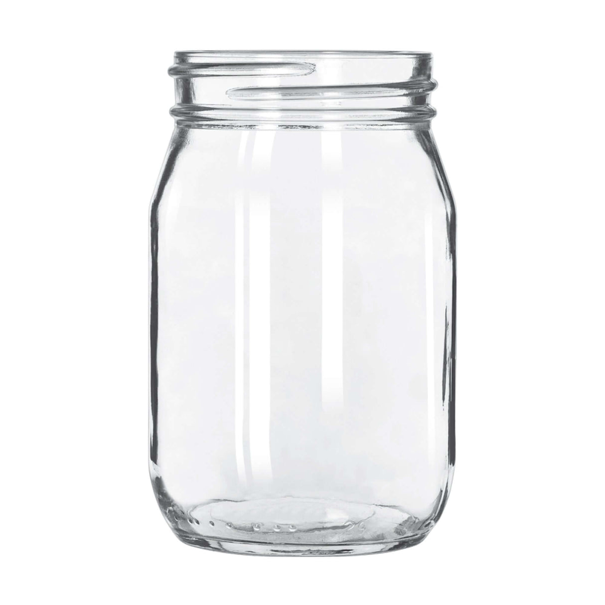 Custom Libbey 16 oz glass mason jar with a classic design, perfect for branding and beverages.