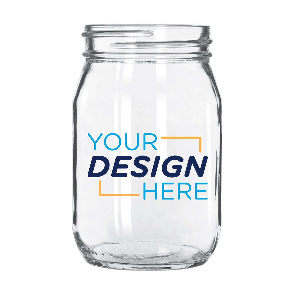 Custom Libbey 16 oz Glass Mason Jar with personalized design space for branding and logo