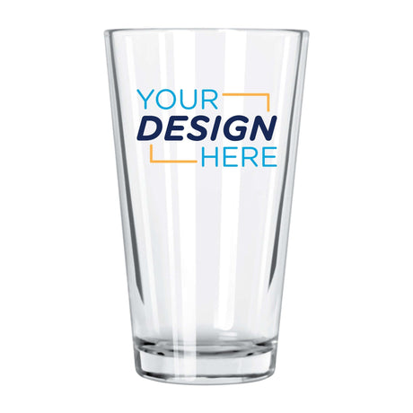 Customizable Libbey 20 oz pint glass showcasing vivid color printing for branding and promotions.