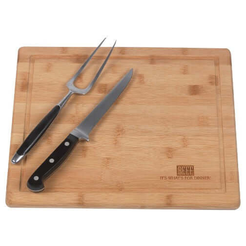 Custom bamboo cutting board with built‑in dripwell