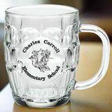 Custom 20 oz Britannia Glass Mug in a bar