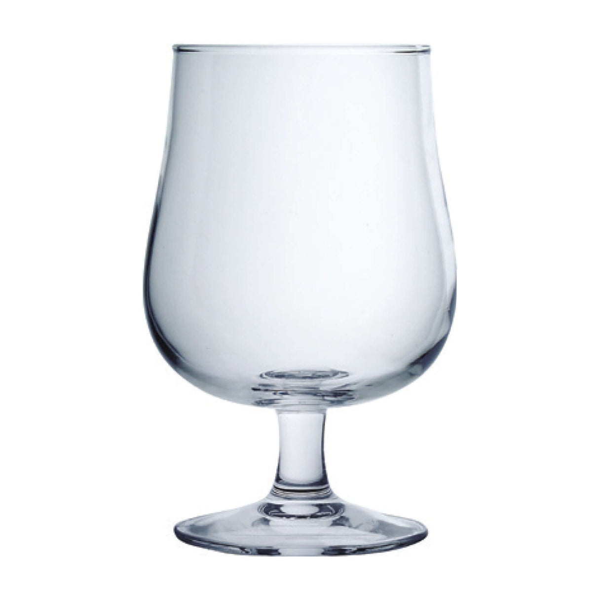 Custom Arc 16.75 oz Belgium craft beer glass with elegant silhouette and sturdy base.