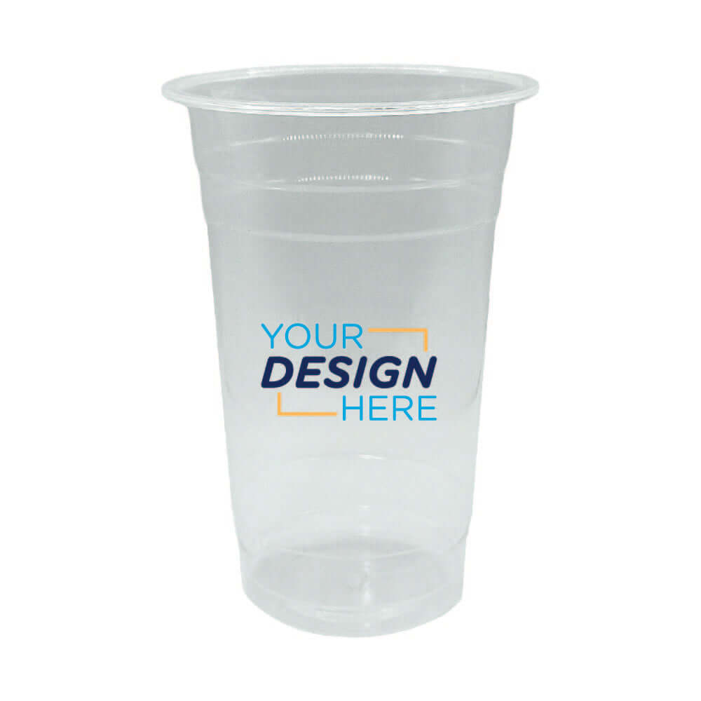 Custom 20 oz Clear PLA Plastic Cup with Your Design Here Logo