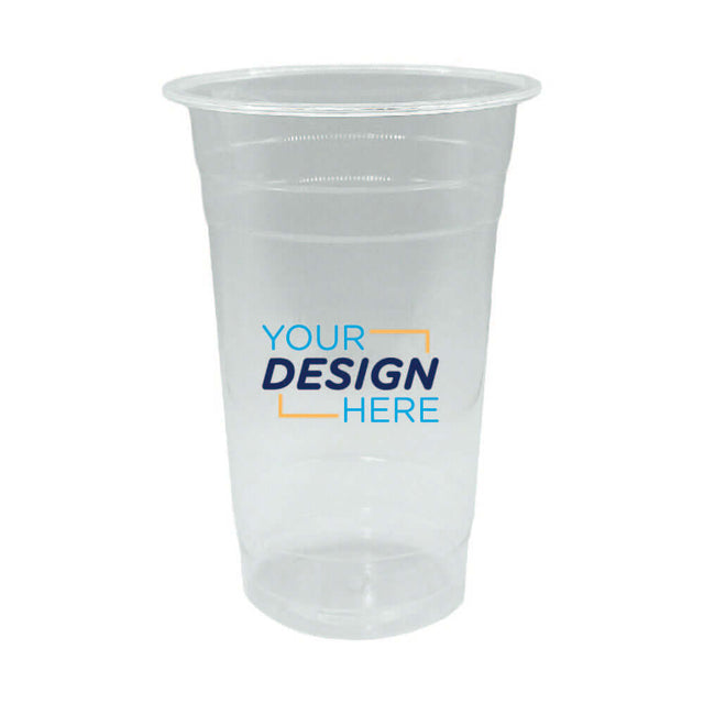 Custom 20 oz Clear PLA Plastic Cup with Your Design Here Logo