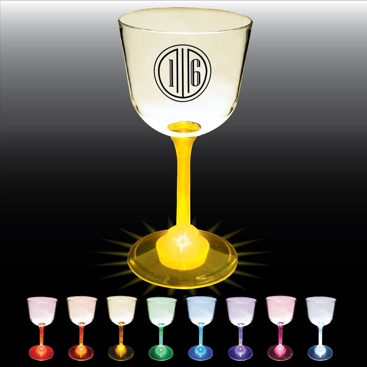 7oz Light Up Standard Stem Plastic Wine Glass