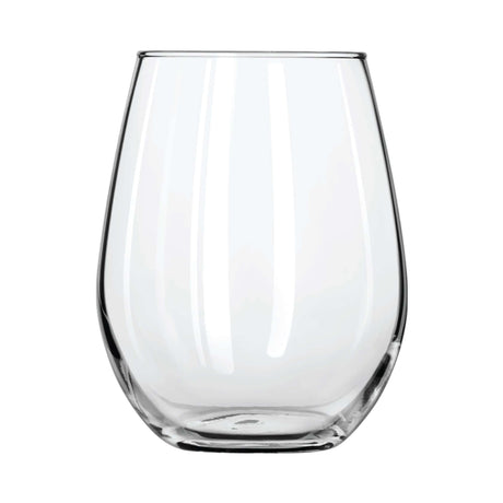 Custom 11.75 oz Libbey stemless wine glass showcasing its elegant design and premium glass quality.