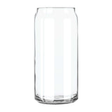 Clear Custom Libbey 20 oz. Can Glass, perfect for cocktails and craft beers with a modern shape.