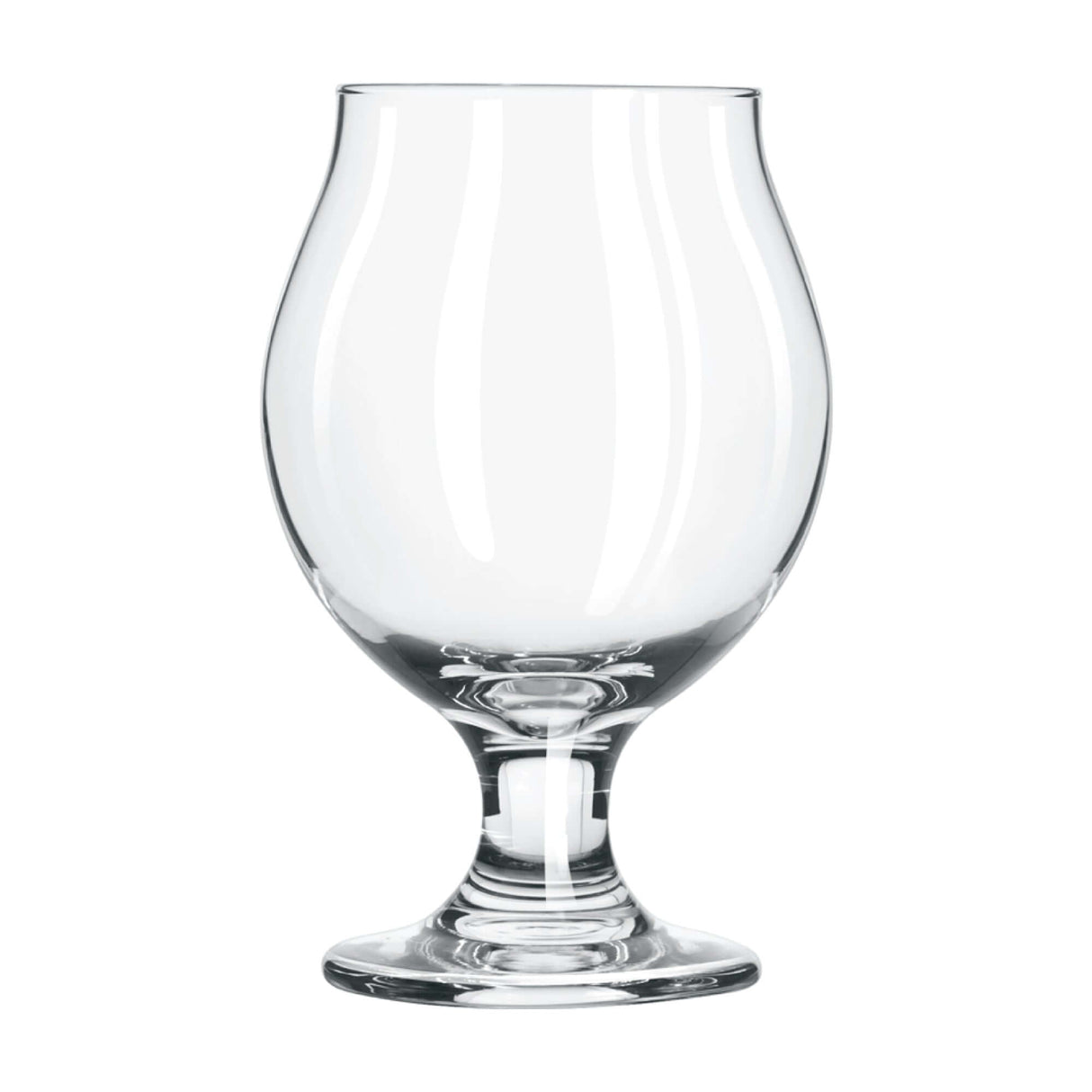 Custom 13 oz Libbey Belgian Tulip Beer Glass with a classic shape, perfect for enhancing aroma and flavor.