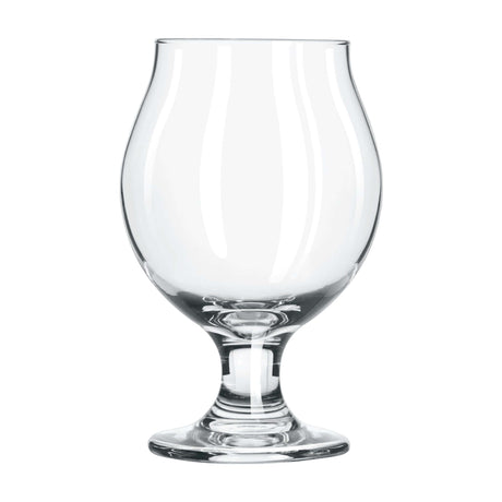 Custom 13 oz Libbey Belgian Tulip Beer Glass with a classic shape, perfect for enhancing aroma and flavor.