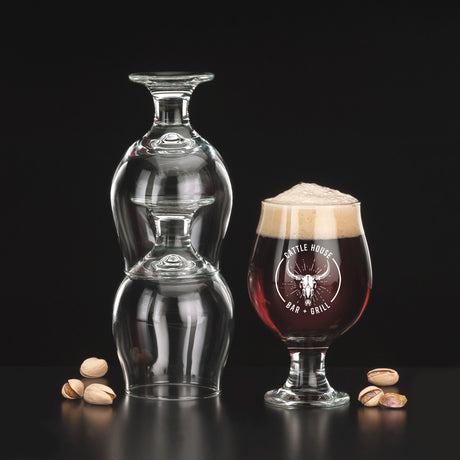 10 oz. Belgian Tulip Beer Glass Stacked