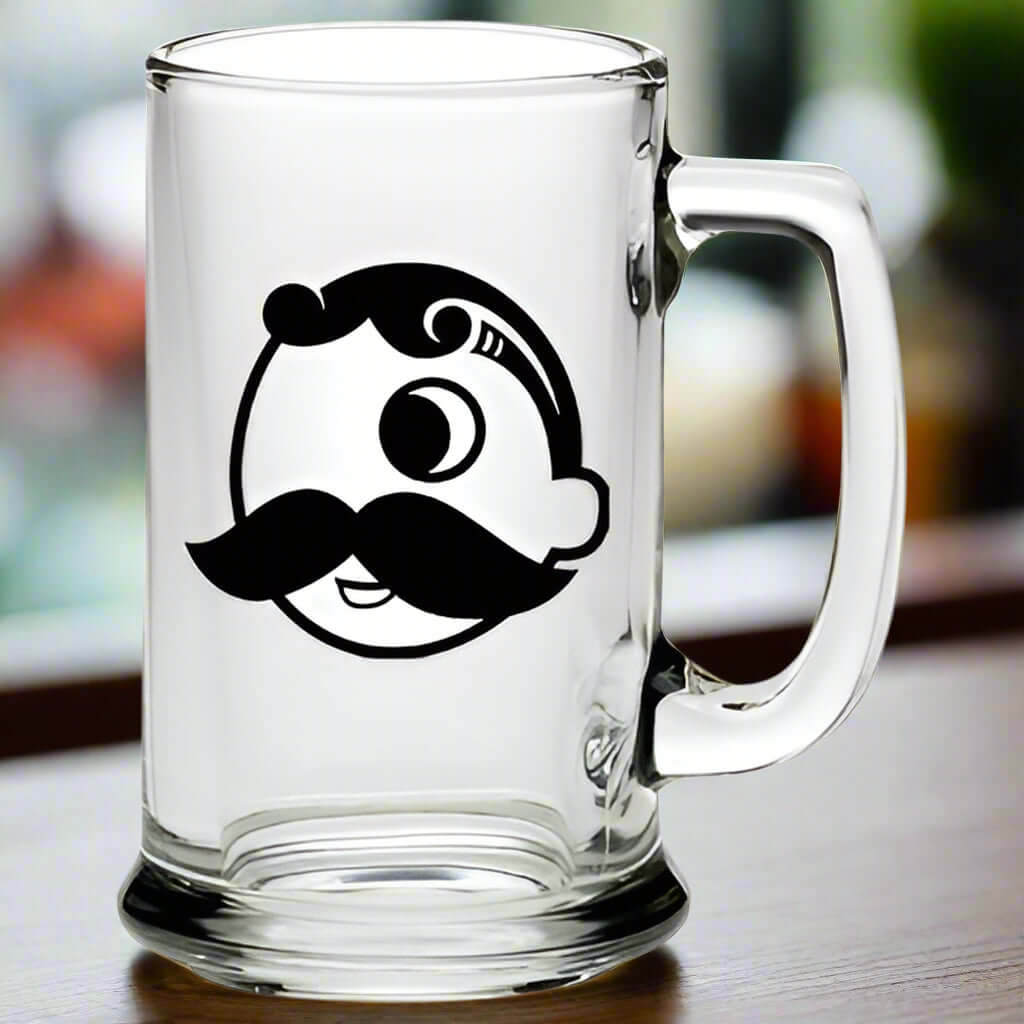 Custom 15 oz Handled Glass Mug