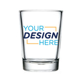Customizable 4 oz sidewater taster shot glass with full-color design placeholder.