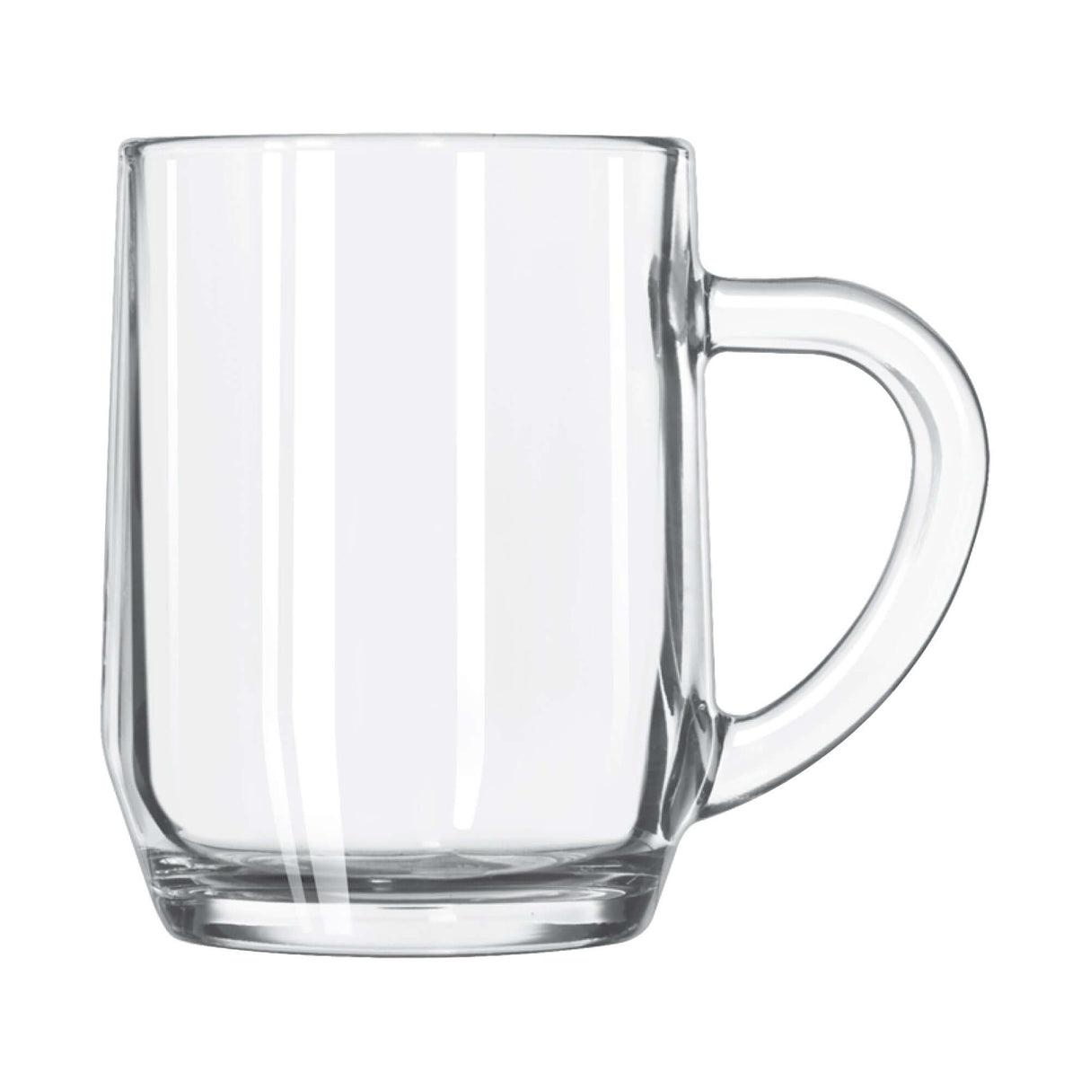 Custom Libbey 10 oz All-Purpose Glass Mug, clear glass design, perfect for coffee or iced tea.