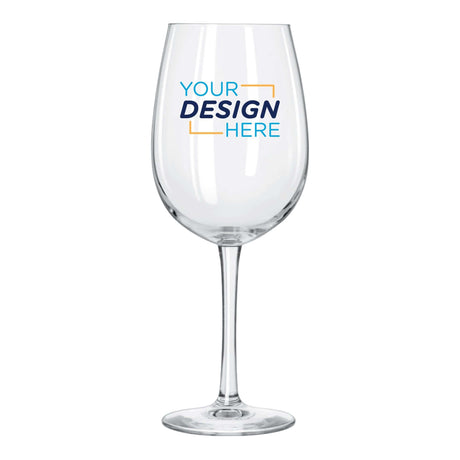 Custom 16 oz Libbey Reserve wine glass featuring personalized design for elegant drink presentation.